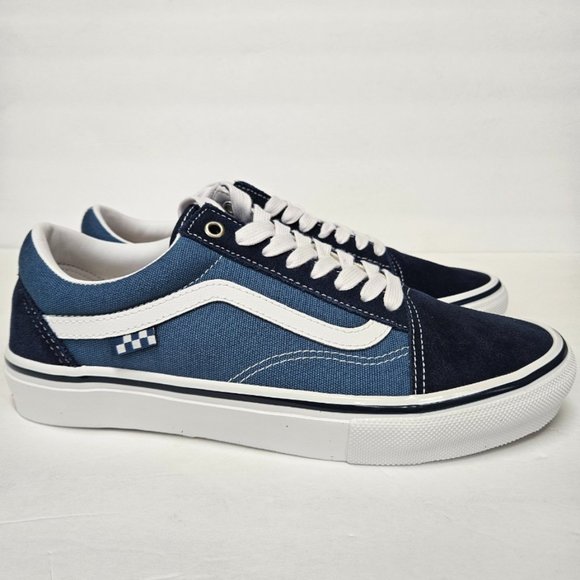 VANS Skate Old Skool Sneaker Shoes, Navy/White - Picture 2 of 5